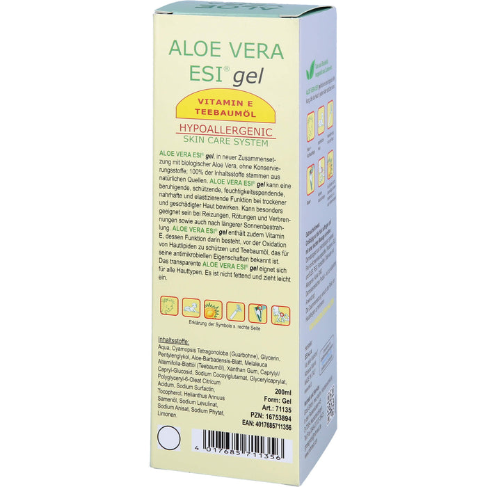Aloe Vera Gel mit Vit E + Teebaumöl Bio, 200 ml GEL