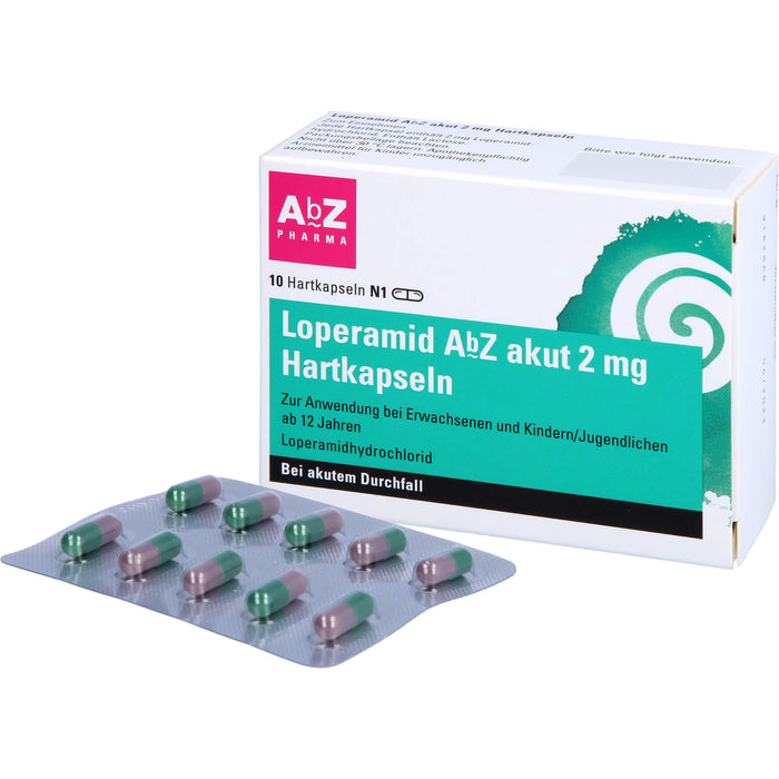Loperamid AbZ akut 2 mg Hartkapseln, 10 St HKP