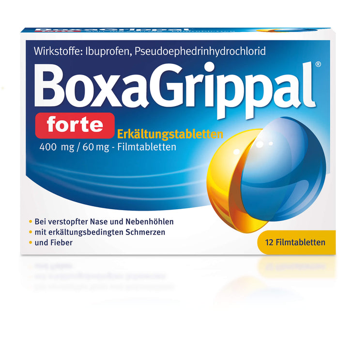 BoxaGrippal forte Erkältungstabletten 400 mg/60 mg Filmtabletten, 12 St. Tabletten
