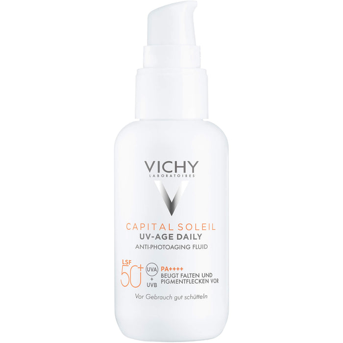 VICHY Capital Soleil UV-Age Daily LSF 50+ Fluid beugt Falten und Pigmentflecken vor, 40 ml Creme