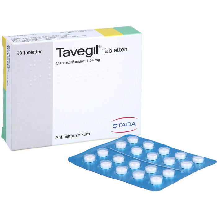 Tavegil Tabletten zur Symptomlinderung bei Heuschnupfen, Juckreiz und Nesselsucht, 60 St. Tabletten
