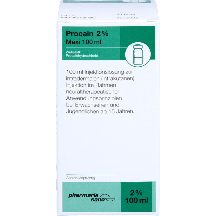 Procain pharmarissano Maxi 2 % 100 ml, 100 ml Lösung