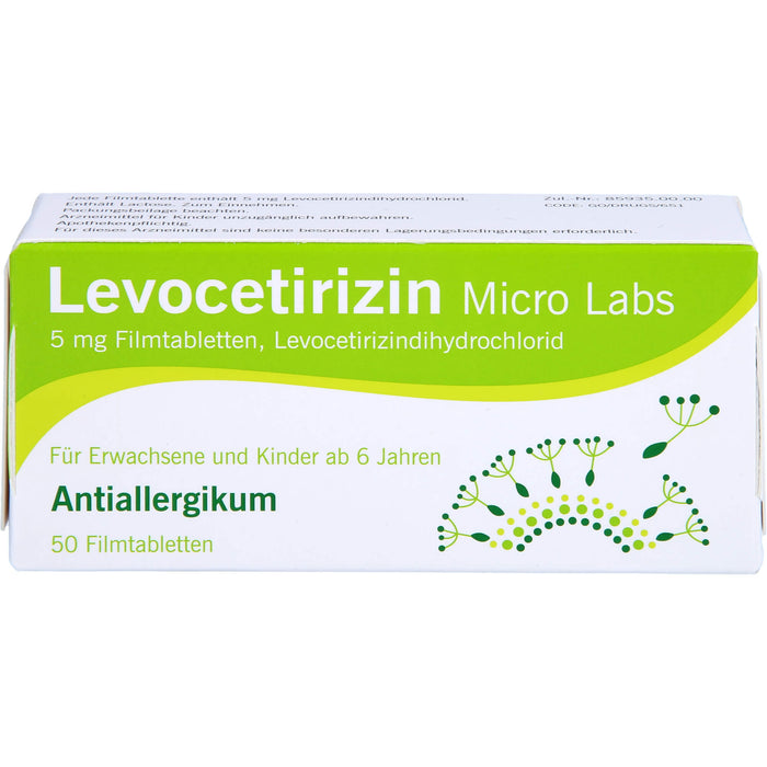 Levocetirizin Micro Labs 5 mg Filmtabletten, 50 St FTA