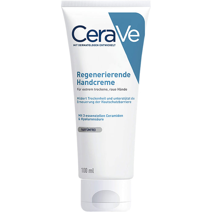 CeraVe regenerierende Handcreme feuchtigkeitsspendende Handpflege mit Hyaluron und Ceramiden, 100 ml Creme