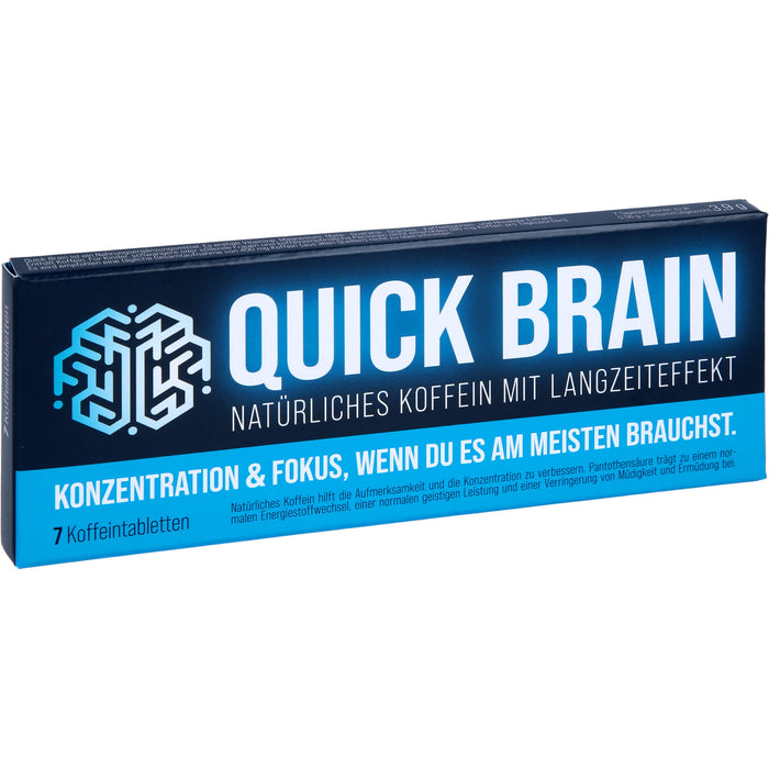 Quick Brain Koffeintabletten für Konzentration und Fokus, 7 St. Tabletten