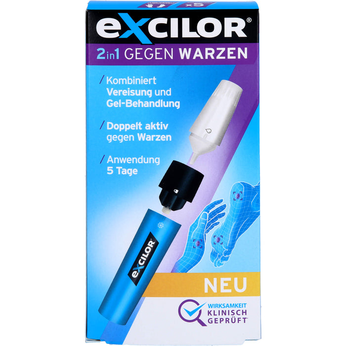 Excilor 2in1 gegen Warzen kombiniert Vereisung und Gel-Behandlung, 1 St. Stift