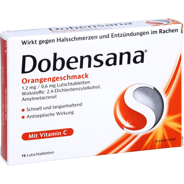 Dobensana Orangengeschmack 1,2 mg / 0,6 mg Lutscht, 16 St. Tabletten