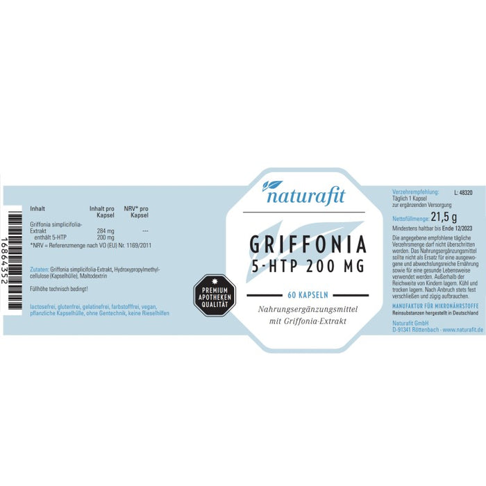 naturafit Griffonia 5-HTP 200 mg, 60 St KAP