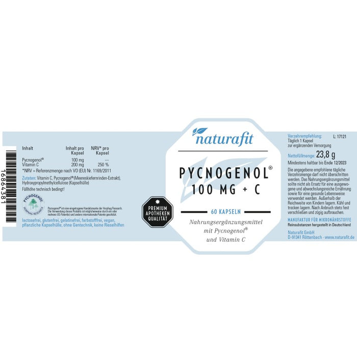 naturafit Pycnogenol 100 mg + C, 60 St KAP