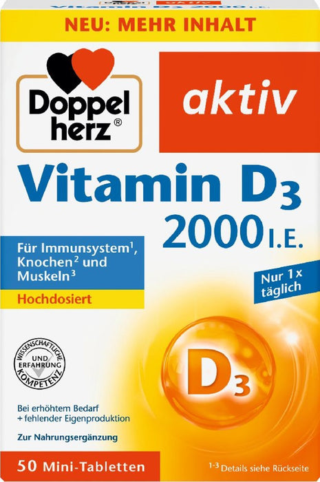 Doppelherz Vitamin D3 2000 I.E. Tabletten, 50 St. Tabletten