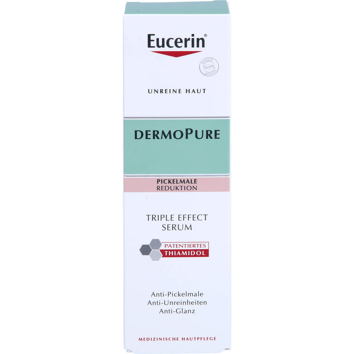 Eucerin Dermopure Triple Effect Gesichtsserum gegen unreine Haut, Pickelmale und glänzende Haut, 40 ml Lösung