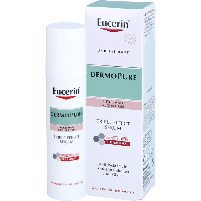 Eucerin Dermopure Triple Effect Gesichtsserum gegen unreine Haut, Pickelmale und glänzende Haut, 40 ml Lösung