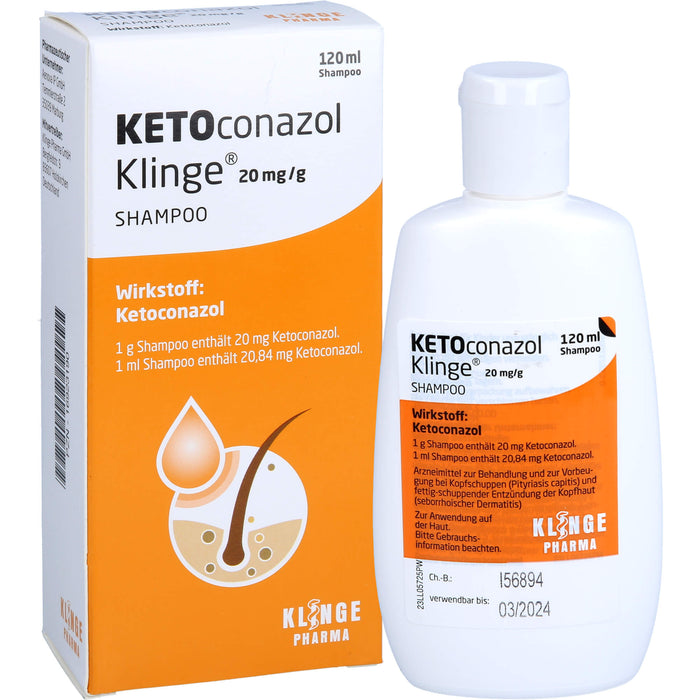 KETOconazol Klinge 20 mg/g Shampoo zur Behandlung und zur Vorbeugung bei Kopfschuppen, 120 ml Creme