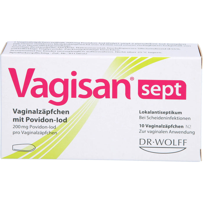 Vagisan sept Vaginalzäpfchen mit Povidon-Iod, 10 St VSU