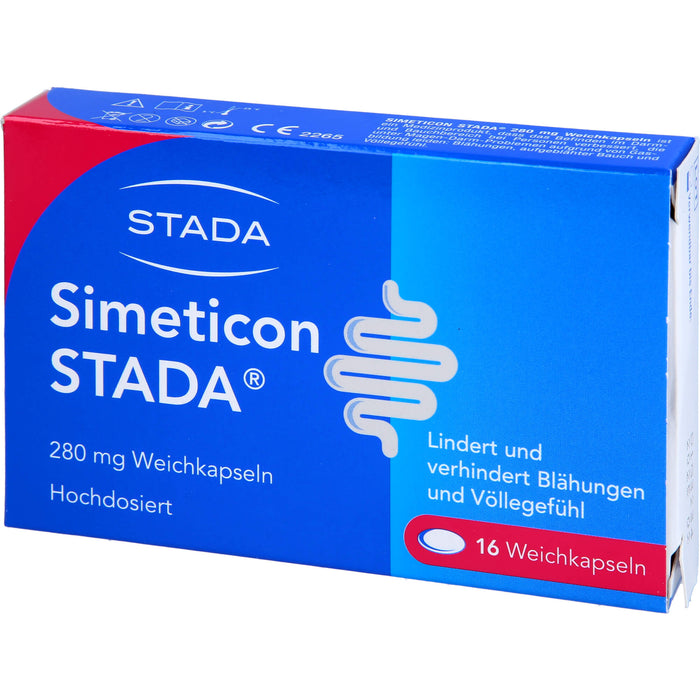 STADA Simeticon 280 mg Weichkapseln lindert und verhindert Blähungen und Völlegefühl, 16 St. Kapseln