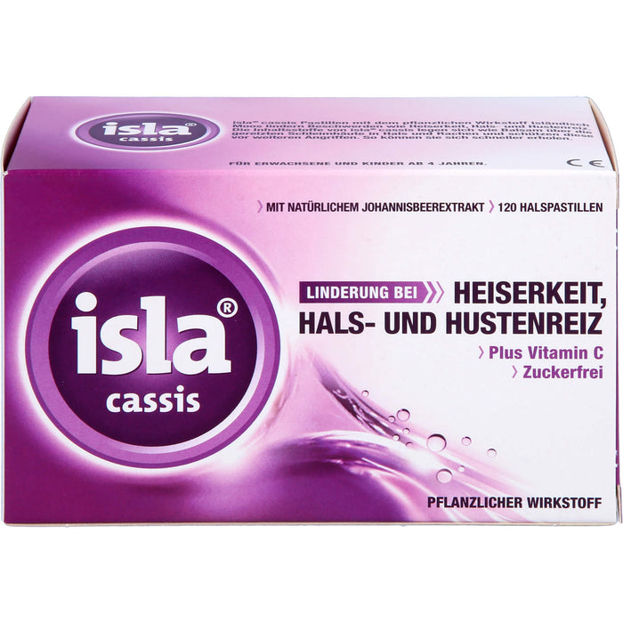 isla cassis Pastillen Linderung bei Heiserkeit, Hals-und Hustenreiz, 120 St. Pastillen