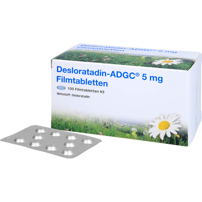 Desloratadin ADGC 5 mg Filmtabletten Antiallergikum, 100 St. Tabletten