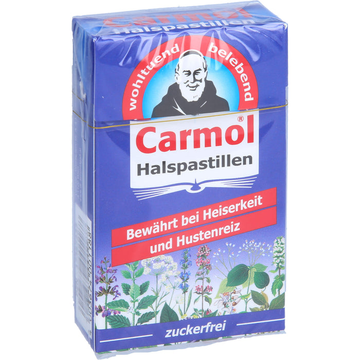 Carmol zuckerfreie Halspastillen bewährt bei Heiserkeit und Hustenreiz, 45 g Bonbons