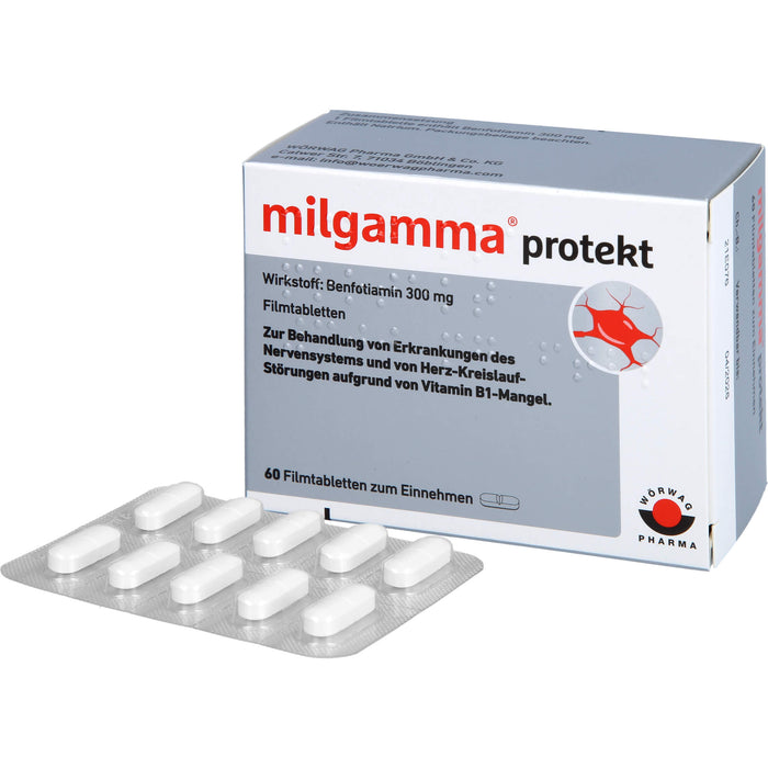 milgamma protekt 300 mg Tabletten bei Erkrankungen des Nervensystems und von Herz-Kreislauf-Störungen, 60 St. Tabletten