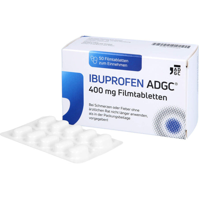 Ibuprofen ADGC 400 mg Filmtabletten bei Schmerzen oder Fieber, 50 St. Tabletten