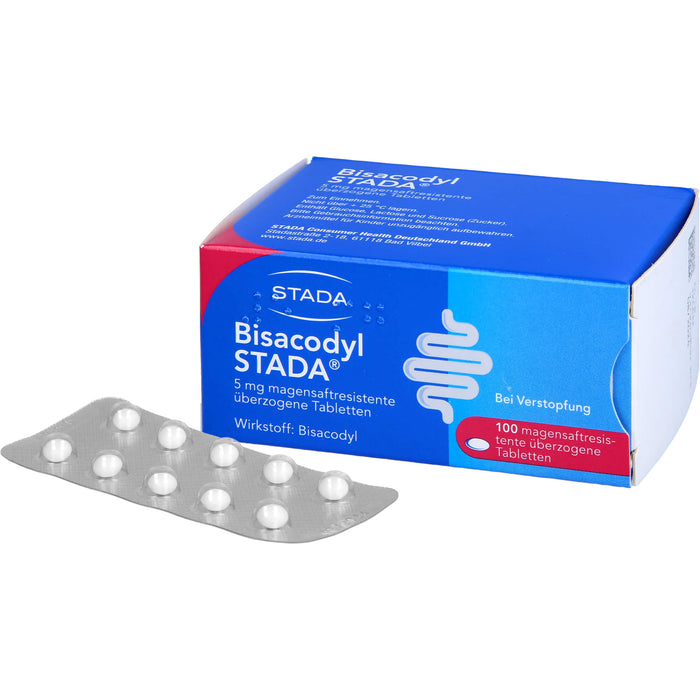 STADA Bisacodyl 5mg Abführmittel zur Hilfe bei Verstopfung, 100 St. Tabletten