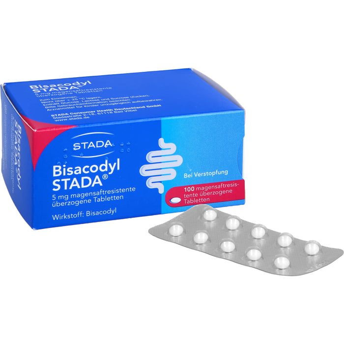 STADA Bisacodyl 5mg Abführmittel zur Hilfe bei Verstopfung, 100 St. Tabletten
