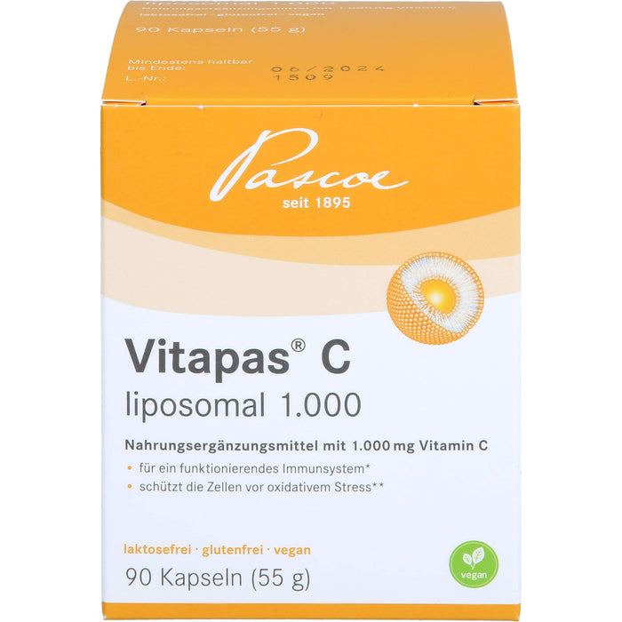 Vitapas C liposomal 1.000 Kapseln schützt die Zellen vor oxidativem Stress, 90 St. Kapseln