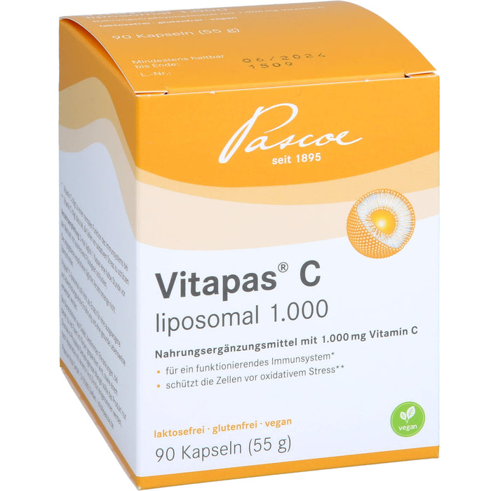 Vitapas C liposomal 1.000 Kapseln schützt die Zellen vor oxidativem Stress, 90 St. Kapseln