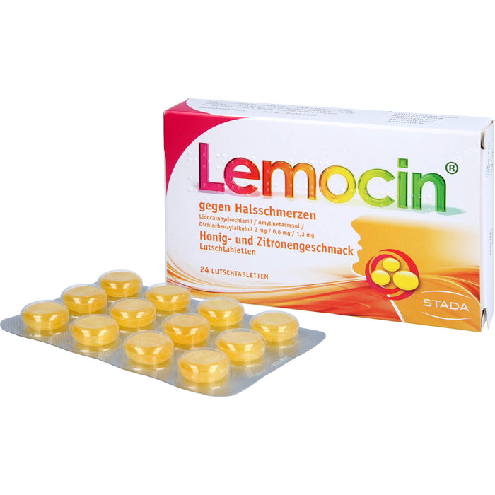Lemocin gegen Halsschmerzen Honig-Zitrone Lutschtabletten, 24 St. Tabletten