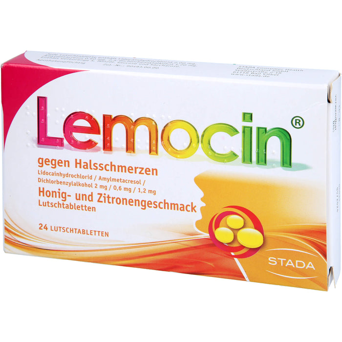 Lemocin gegen Halsschmerzen Honig-Zitrone Lutschtabletten, 24 St. Tabletten