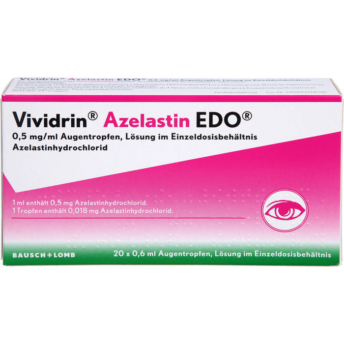 Vividrin Azelastin EDO Augentropfen, Lösung im Einzeldosisbehältnis, 20 St. Einzeldosispipetten