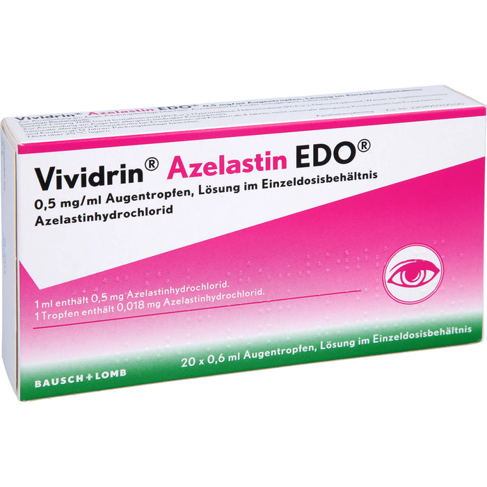 Vividrin Azelastin EDO Augentropfen, Lösung im Einzeldosisbehältnis, 20 St. Einzeldosispipetten