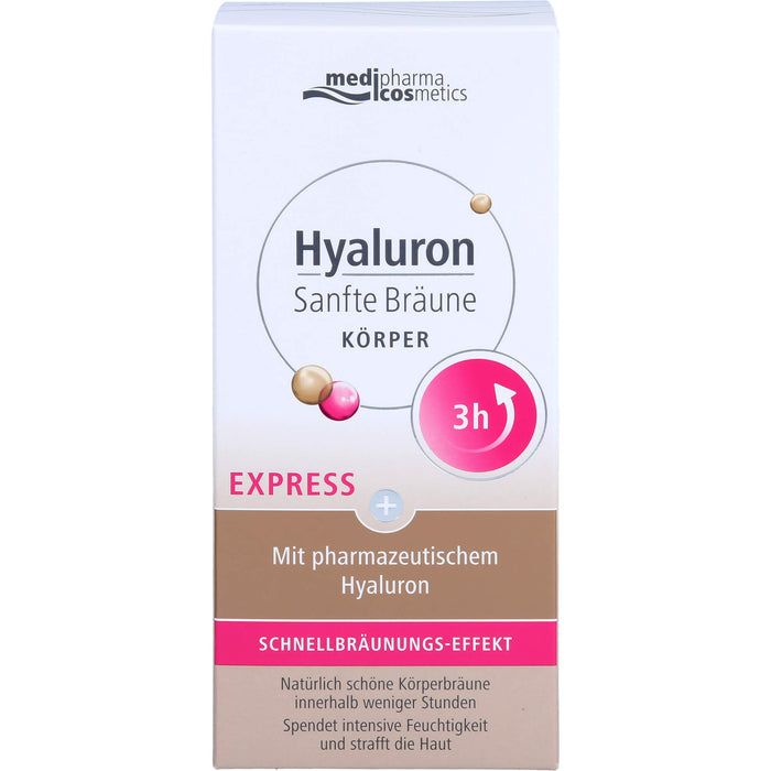 medipharma cosmetics Hyaluron Sanfte Bräune Express Körper mit Schnellbräunungs-Effekt, 150 ml Creme