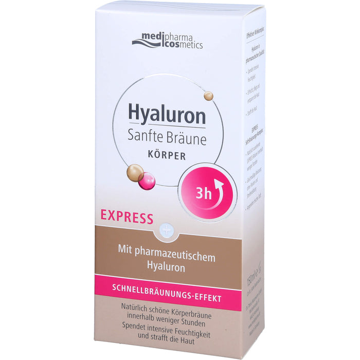 medipharma cosmetics Hyaluron Sanfte Bräune Express Körper mit Schnellbräunungs-Effekt, 150 ml Creme