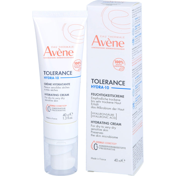 Avène Tolerance Hydra-10 Feuchtigkeitscreme für empfindliche, trockene bis sehr trockene Haut, 40 ml Creme