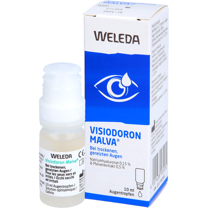 WELEDA Visiodoron Malva Augentropfen bei trockenen und gereizten Augen, 10 ml Lösung