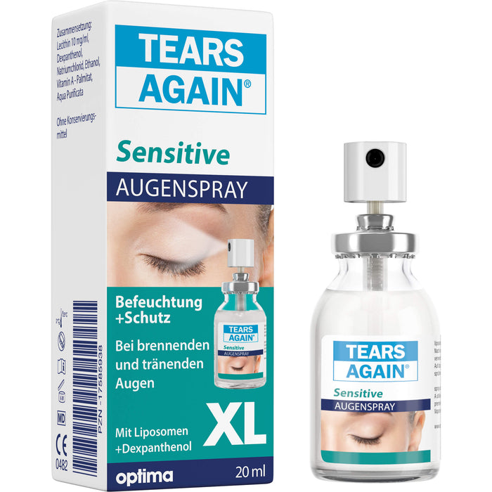 TEARS AGAIN Sensitive XL Augenspray  bei brennenden und tränenden Augen, 20 ml Lösung