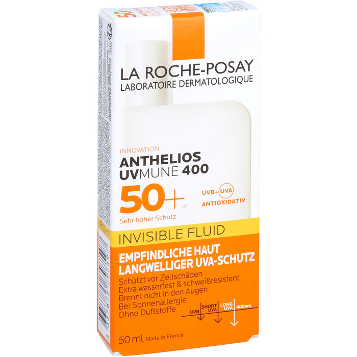 LA ROCHE-POSAY Anthelios UVMune 400 Invisible Fluid LSF 50+ für empfindliche Haut, 50 ml Creme