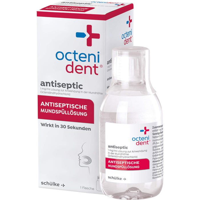 octenident antiseptic antiseptische Mundspüllösung, Mundwasser - reduziert entzündungsverursachende Bakterien in nur 30 Sekunden - antibakteriell ohne Chlorhexidin, 250 ml Lösung
