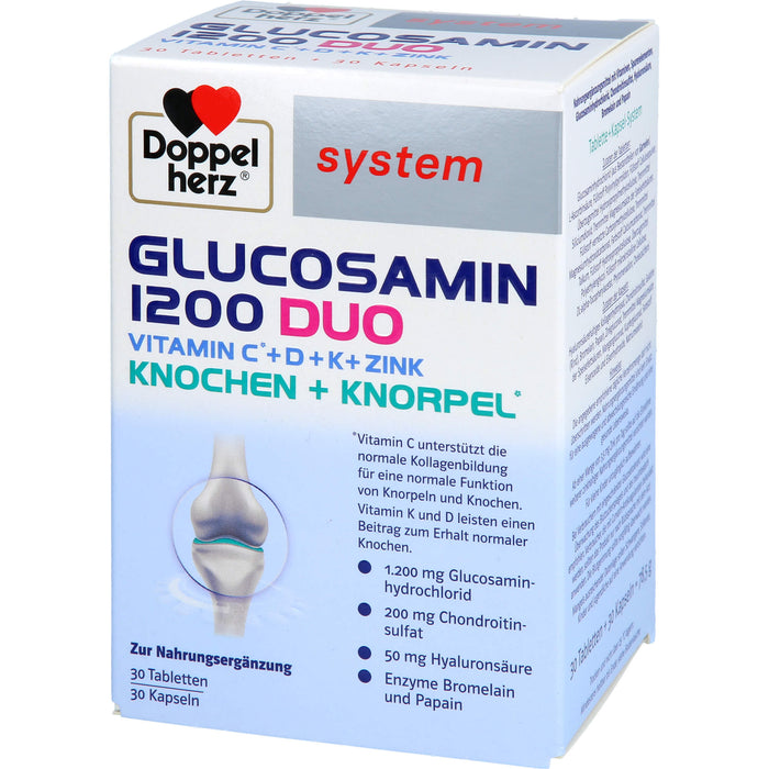 Doppelherz Glucosamin 1200 Duo für Knochen und Knorpel Tabletten und Kapseln, 60 St. Tabletten und Kapseln