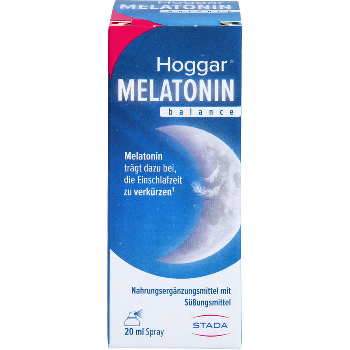 Hoggar Melatonin balance Einschlafspray trägt dazu bei die Einschlafzeit zu reduzieren, 20 ml Lösung
