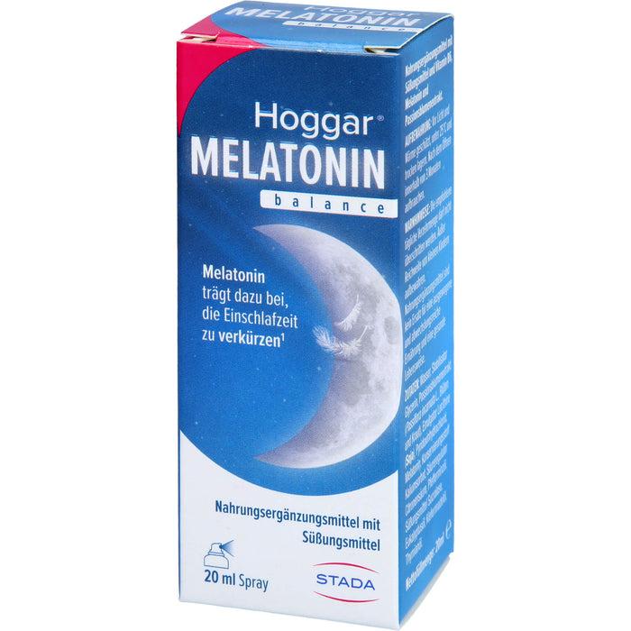 Hoggar Melatonin balance Einschlafspray trägt dazu bei die Einschlafzeit zu reduzieren, 20 ml Lösung