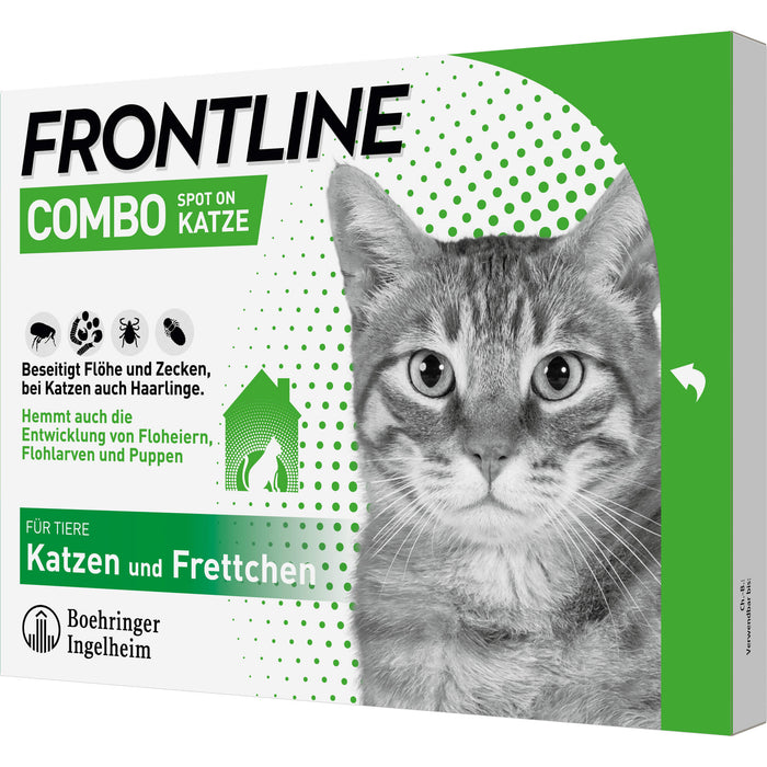 FRONTLINE Combo Spot on Pipetten gegen Flöhe und Zecken für Katzen und Frettchen, 6 St. Pipetten