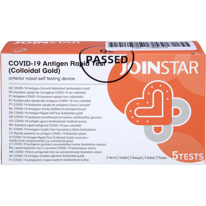 Joinstar COVID-19 Antigen Rapid Test Colloidal Gol, 5 St. Teststreifen
