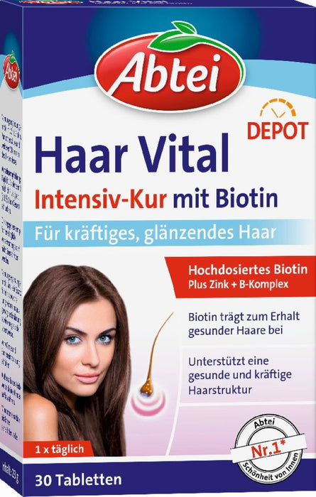 Abtei Haar Vital Depot Intensiv-Kur mit Biotin Tabletten, 30 St. Tabletten