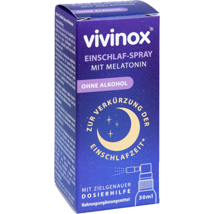 vivinox Einschlaf-Spray mit Melatonin zur Verkürzung der Einschlafzeit, 30 ml Lösung