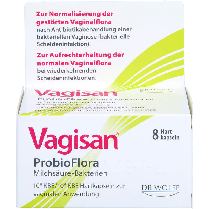 Vagisan ProbioFlora Milchsäure-Bakterien Hartkapseln ur Normalisierung der gestörten Scheidenflora nach Antibiotikabehandlung einer bakteriellen Vaginose, 8 St. Kapseln