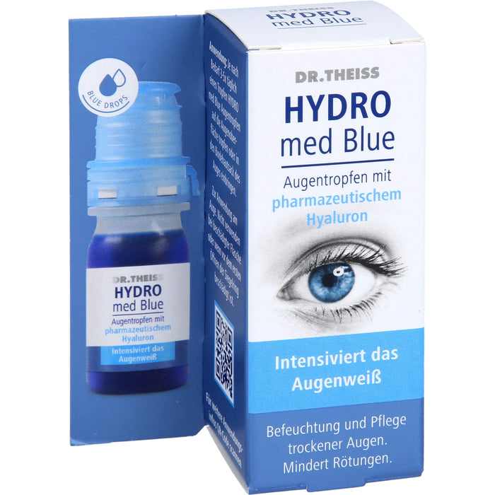 DR. THEISS Hydro med Blue Augentropfen Befeuchtung und Pflege trockener Augen, 10 ml Lösung