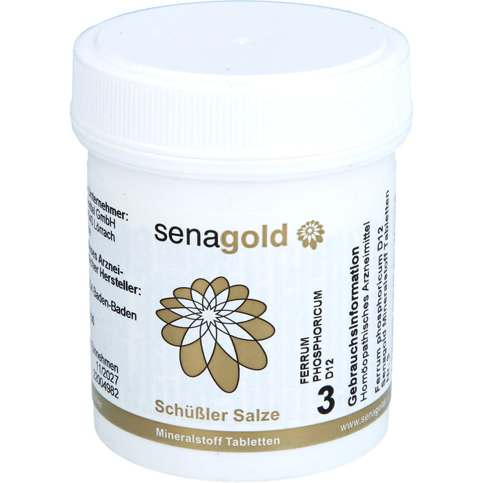 Senagold Schüßler Salze Nr. 3 Ferrum phosphoricum D12 Tabletten, 400 St. Tabletten