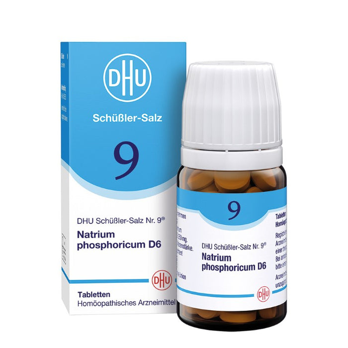 DHU Schüßler-Salz Nr. 9 Natrium phosphoricum D6, Das Mineralsalz des Stoffwechsels – das Original – umweltfreundlich im Arzneiglas, 80 St. Tabletten